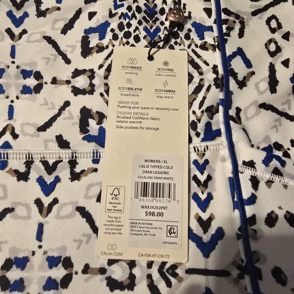 Calia White and Blue Leggings
